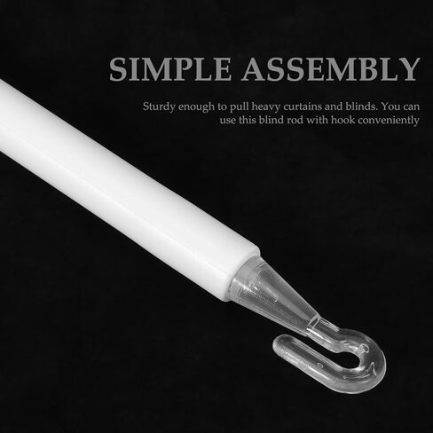 POPETPOP 46 Inch Long Blind Wand Replacement with Hooks - White Long Vertical Blinds Stick for Windows Door Shades Curtain Opener Accessory in Kuwait