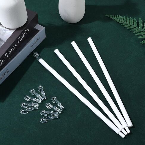POPETPOP 46 Inch Long Blind Wand Replacement with Hooks - White Long Vertical Blinds Stick for Windows Door Shades Curtain Opener Accessory in Kuwait