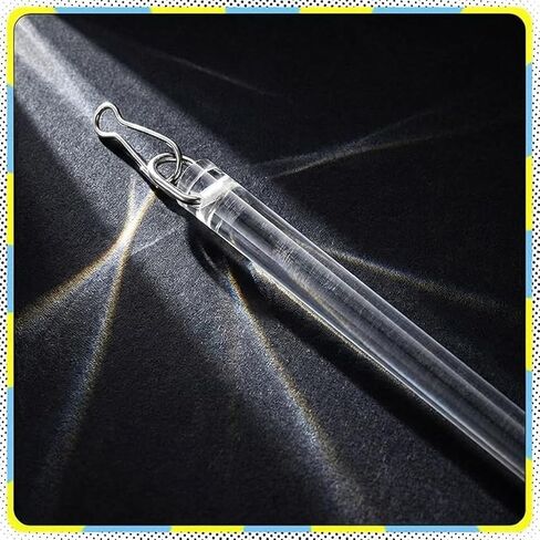 Curtain Pull Wand,17 Inch Invisible Clear Acrylic Curtain Pull Rod Stick,Blind Wand Replacement Part with Hook,Drapery Control Rod Opener for Easier Opening and Back (4) in Saudi Arabia