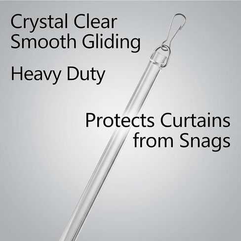 Curtain Pull Wand,17 Inch Invisible Clear Acrylic Curtain Pull Rod Stick,Blind Wand Replacement Part with Hook,Drapery Control Rod Opener for Easier Opening and Back (4) in Saudi Arabia
