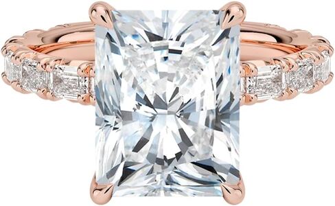 1-5 CT Moissanite Engagement Ring Colorless VVS1 10K 14K 18K Solid Gold & 925 Sterling Silver Baguette Accents Moissanite Ring Christmas Gift For Women in Saudi Arabia