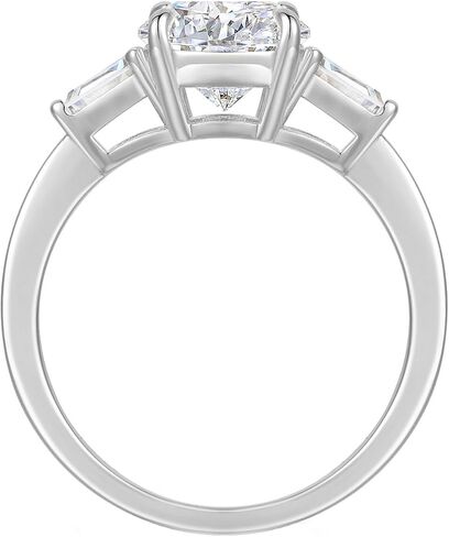 14K Gold Three Stone Engagement Ring 2.0CT Round Brilliant Cut VVS1 Clarity Simulated Diamond Promise Rings for Women in Kuwait