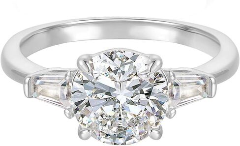 14K Gold Three Stone Engagement Ring 2.0CT Round Brilliant Cut VVS1 Clarity Simulated Diamond Promise Rings for Women in Kuwait
