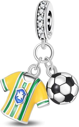 Football Charms For Bracelets, Sterling Silver Sport Charms For Pandora Bracelets, Dangle Pendants & Bead Charm For DIY Jewelry in Saudi Arabia