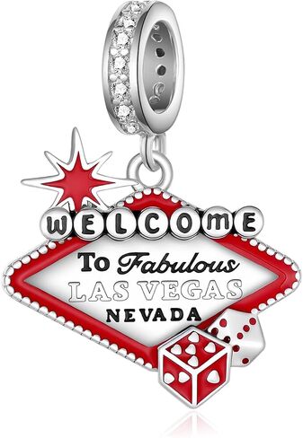 Las Vegas Charms 925 Sterling Silver Travel Charms Las Vegas Gifts for Women in Saudi Arabia