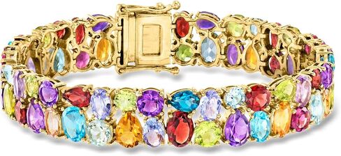 Ross-Simons 36.60 ct. t.w. Multi-Gemstone Bracelet in 18kt Gold Over Sterling. 7 inches in Saudi Arabia