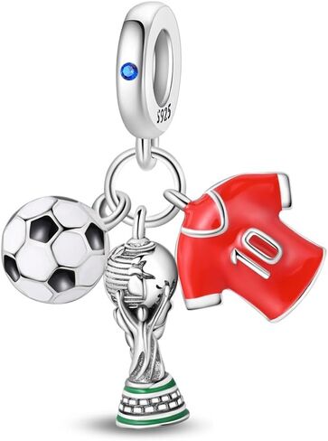 Football Charms For Bracelets, Sterling Silver Sport Charms For Pandora Bracelets, Dangle Pendants & Bead Charm For DIY Jewelry in Saudi Arabia