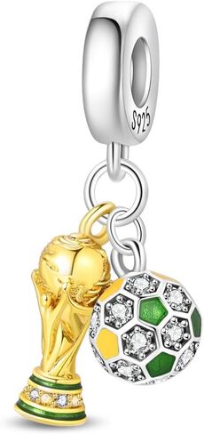Football Charms For Bracelets, Sterling Silver Sport Charms For Pandora Bracelets, Dangle Pendants & Bead Charm For DIY Jewelry in Saudi Arabia