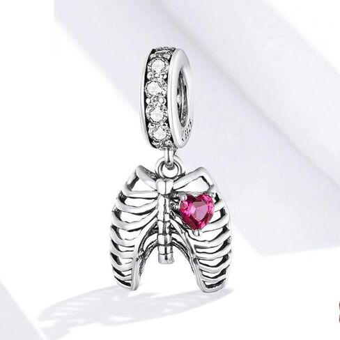 Halloween Charm for Women 925 Sterling Silver Beads Halloween Pumpkin Skull Enamel Charm for Bracelets (Rib Charms) in Saudi Arabia
