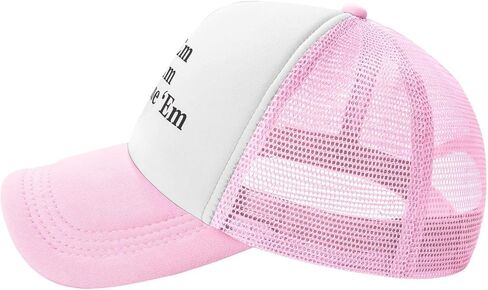 Wine Em Dine Em Sixty Nine Trucker Hat Funny Baseball Caps Unisex Classic Mesh Fishing Hat for Men and Women Pink in Saudi Arabia