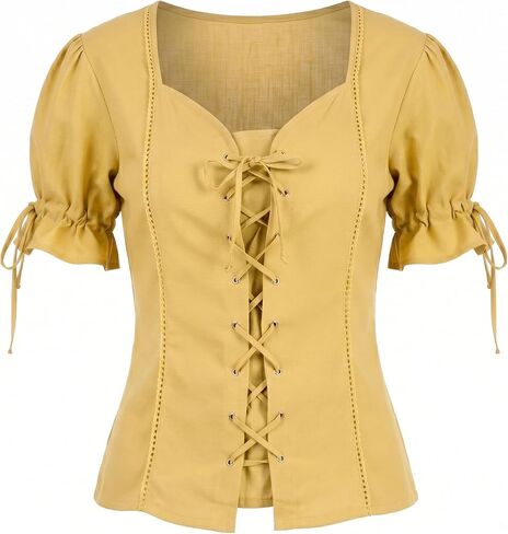 ThePirateDressing Womens Sweetheart Medieval Renaissance Pirate Costume Blouse Shirt in Kuwait