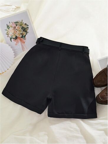 GORGLITTER Women's High Waisted Dress Shorts Dressy Roll Up Hem Business Casual Work Tailored Shorts in Saudi Arabia