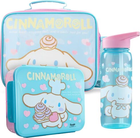 Get Trend Cinnamoroll Girls Lunch Bag, Bento Box & Water Bottle 3 Piece Set | Insulated Lunch Bag, Lightweight Snack Box, 22 fl oz BPA-Free Water Bottle with Straw, School, Picnic Kawaii Gifts for Girls in Saudi Arabia