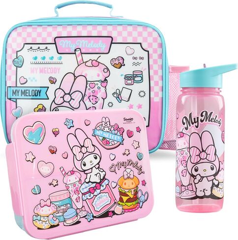 Get Trend Cinnamoroll Girls Lunch Bag, Bento Box & Water Bottle 3 Piece Set | Insulated Lunch Bag, Lightweight Snack Box, 22 fl oz BPA-Free Water Bottle with Straw, School, Picnic Kawaii Gifts for Girls in Saudi Arabia