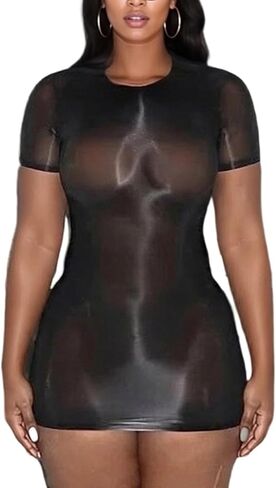 Molisry Women's Sexy Sheer Mesh Dress Summer See Through Dress Bodycon Party Night Out Mini Dress Club Outfits in Saudi Arabia