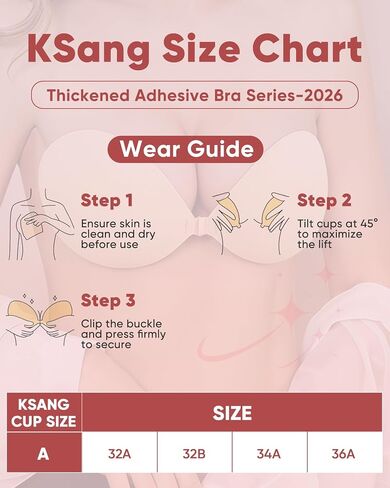 Thick Padded Sticky Bra for Push Up, Invisible Adhesive Backless Strapless Bra Add Cup for Women Dress Top - A Beige in Saudi Arabia