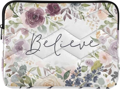 حافظة كمبيوتر محمول ALAZA Have Faith Believe Christian Rose Flowers مقاس 13، 13.3، 14 بوصة، حافظات كمبيوتر للكمبيوتر اللوحي، حقيبة مقاومة للماء in Kuwait