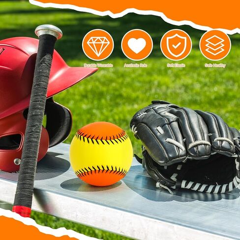 12 Pack Sports Practice Softballs 10 "Leather Covered Youth Fastpitch Softball Baseball Ball for Tee Ball Coach Pitch Batting Marces and Training in Kuwait