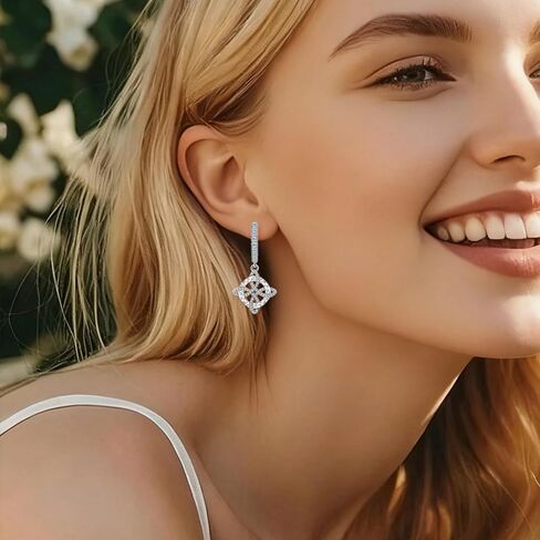 Witches Knot Necklace and Earrings Set S925 Sterling Silver Cubic Zirconia Vintage Irish Celtic Witch Knot Nudo de Bruja Plata Irish Wiccan Jewelry Gift for Women Men Christmas Birthday in Saudi Arabia