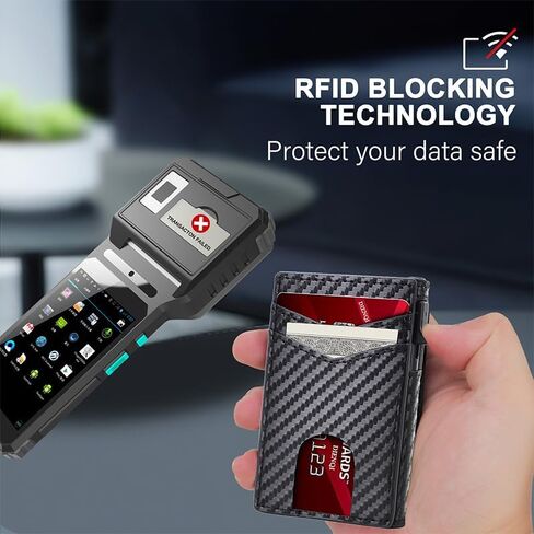 محفظة ثنائية الطي للرجال RFID Blocking Slim Minimalist Card Wallet Smart Pop Up Card Wallet للجيب الأمامي للجنسين هدايا 1 ID Clear Window 2 Card Pocket 1 Card فتحة، 2.6 بوصة × 4 بوصة × 0.7 بوصة، أسود in Kuwait