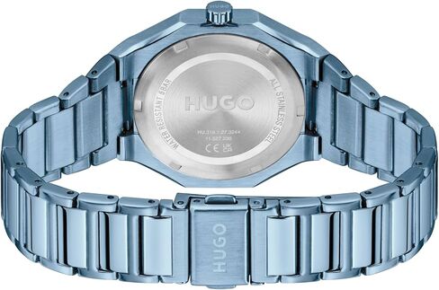 ساعة HUGO #Grail for HER النسائية - هيكل من الفولاذ المقاوم للصدأ ذو أوجه 36 مم، تصميم أحادي اللون، سوار H-Link مدمج، حركة كوارتز، جمالية أنيقة وعصرية - هدية لها in Kuwait