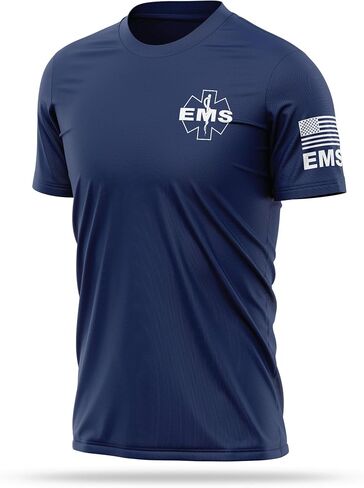 13FA EMS Utility T Shirt for Men - USA Patriotic Lightweight Tee - Micro Polyester, Moisture-Wicking Quick-Dry Comfort in Saudi Arabia