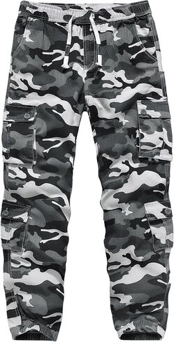 APTRO Men's Drawstring Cargo Pants Camo Casual Military Work Trousers Hiking Pants in Saudi Arabia