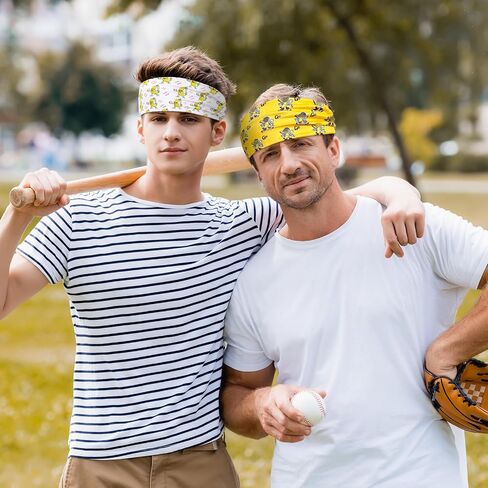 6 Pcs Bananas Baseball Team Headband Novelty Funny Elastic Athletic Sweatband Multi Color Workout Non-Slip Headbands for Baseball Team Sports Yoga Women Men Accessory Gift in Saudi Arabia