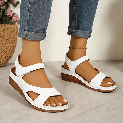 Women's Wedge Sandals, Open Toe Adjustable Strap Platform Sandals, Comfortable Non-Slip Soft Footbed Casual Summer Shoes in Kuwait