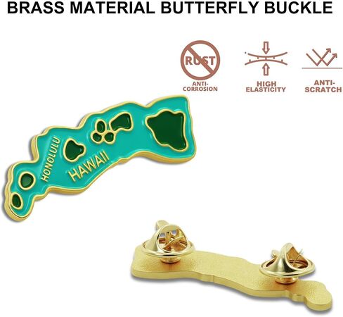 2/10/50/100Pcs Enamel Hawaii Map Lapel pins Bulk -Metal HI Hawaiian State Pin Badge Traveler Souvenir Gifts in Saudi Arabia