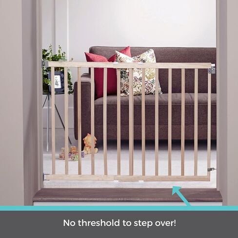 Toddleroo by North States 42" Wide Stairway Swing Baby Gate Made in USA: for stairways. Swing Control Hinge & one Hand Operation. Hardware Mount. Fits 28"- 42" Wide (30" Tall, Sustainable Hardwood) in Saudi Arabia