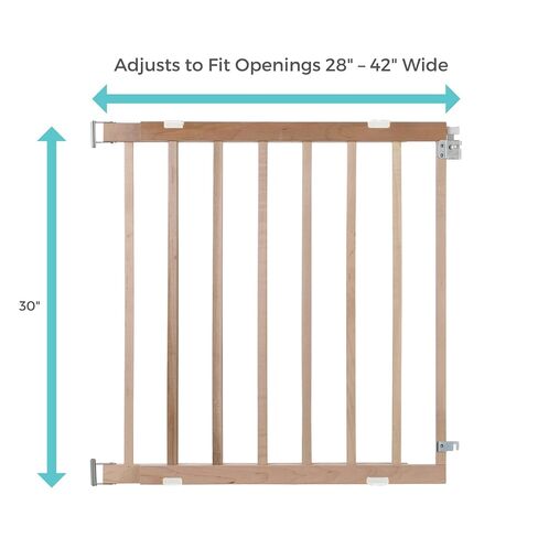 Toddleroo by North States 42" Wide Stairway Swing Baby Gate Made in USA: for stairways. Swing Control Hinge & one Hand Operation. Hardware Mount. Fits 28"- 42" Wide (30" Tall, Sustainable Hardwood) in Saudi Arabia