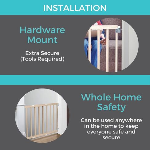 Toddleroo by North States 42" Wide Stairway Swing Baby Gate Made in USA: for stairways. Swing Control Hinge & one Hand Operation. Hardware Mount. Fits 28"- 42" Wide (30" Tall, Sustainable Hardwood) in Saudi Arabia