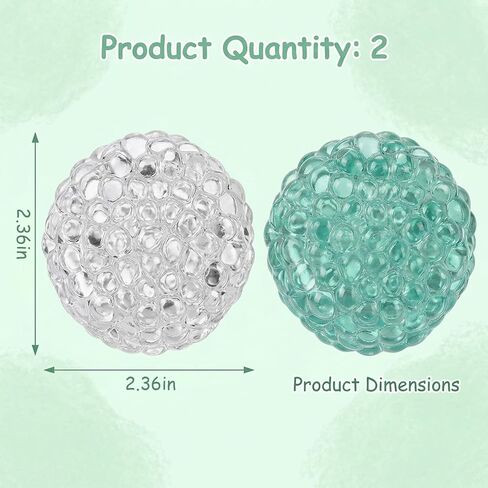 2 PCS Squishy with Beads Set, Glass Bead Handmade Ball and White Crunchy Ball Squishies,Squishies Beads for Desk Display and Sensory Engagement in Saudi Arabia