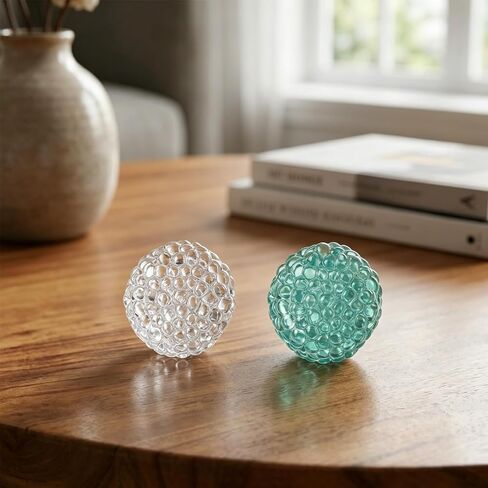2 PCS Squishy with Beads Set, Glass Bead Handmade Ball and White Crunchy Ball Squishies,Squishies Beads for Desk Display and Sensory Engagement in Saudi Arabia
