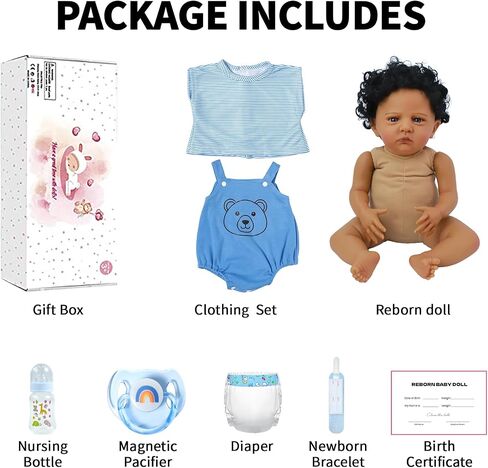 SCOM Reborn Baby Dolls Black Boy - 22 Inch Realistic Newborn Baby Dolls Lifelike Baby Dolls African American Real Life Baby Dolls Gift for Kids Age 3 in Saudi Arabia