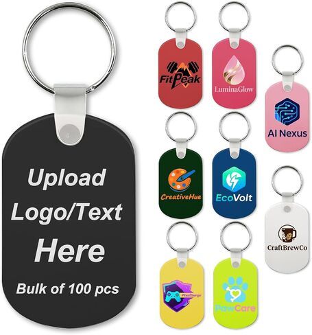 100 Pcs Custom Soft Keychain - Personalized Keychain with Logo Text Bulk for Business Branding, Events, Weddings in Saudi Arabia