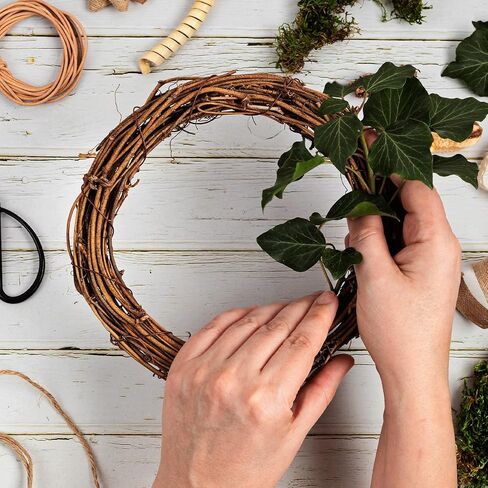 6 Pcs 6 Inch Natural Grapevine Wreaths, Hand-Woven Vine Branch Wreath, Rattan Wreath for DIY Crafts, Christmas Decorations, Home & Event Styling Party Decor in Saudi Arabia