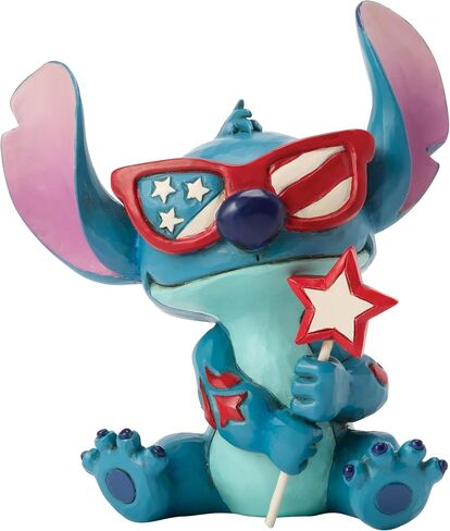 Enesco Disney Traditions من Jim Shore Lilo and Stitch تمثال مصغر للنجوم والشرائط الوطنية، 3.5 سم، متعدد الألوان in Kuwait