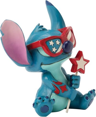 Enesco Disney Traditions من Jim Shore Lilo and Stitch تمثال مصغر للنجوم والشرائط الوطنية، 3.5 سم، متعدد الألوان in Kuwait