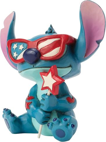 Enesco Disney Traditions من Jim Shore Lilo and Stitch تمثال مصغر للنجوم والشرائط الوطنية، 3.5 سم، متعدد الألوان in Kuwait