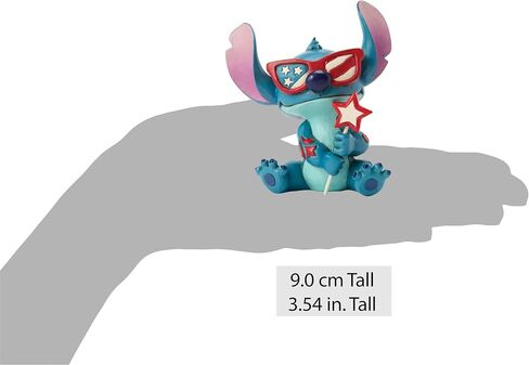 Enesco Disney Traditions من Jim Shore Lilo and Stitch تمثال مصغر للنجوم والشرائط الوطنية، 3.5 سم، متعدد الألوان in Kuwait