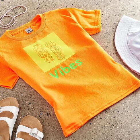 Gildan 12 Pack Short Sleeve Youth T-Shirt, Medium Safety Orange in Kuwait