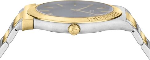 Ferragamo Gancini Collection Luxury Mens Watch Timepieces with a Two Tone Bracelet and Case Featuring a Blue Dial in Kuwait