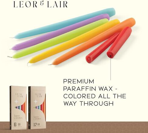 الشموع المستدقة الربيعية من Leor & Lair - 6 عبوات - 10 بوصات شموع زنبركية مزخرفة مع وقت حرق 6 ساعات - شموع عيد الفصح لديكور عيد الفصح، والصيف، وحفلات أعياد الميلاد والاحتفالات in Kuwait