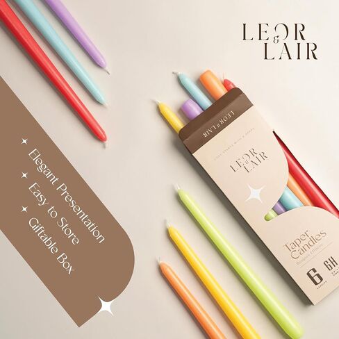 الشموع المستدقة الربيعية من Leor & Lair - 6 عبوات - 10 بوصات شموع زنبركية مزخرفة مع وقت حرق 6 ساعات - شموع عيد الفصح لديكور عيد الفصح، والصيف، وحفلات أعياد الميلاد والاحتفالات in Kuwait