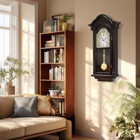 AYRELY® 36IN Big Grandfather Vintage Wall Clock with Pendulum and Chime, Hour/Quarter-Hour Chime, Ash Wooden Frame, Large Vintage Wall Clock for Living Room,Home Decor Gift in Saudi Arabia