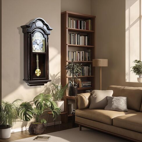 AYRELY® 36IN Big Grandfather Vintage Wall Clock with Pendulum and Chime, Hour/Quarter-Hour Chime, Ash Wooden Frame, Large Vintage Wall Clock for Living Room,Home Decor Gift in Saudi Arabia