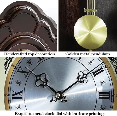 AYRELY® 36IN Big Grandfather Vintage Wall Clock with Pendulum and Chime, Hour/Quarter-Hour Chime, Ash Wooden Frame, Large Vintage Wall Clock for Living Room,Home Decor Gift in Saudi Arabia