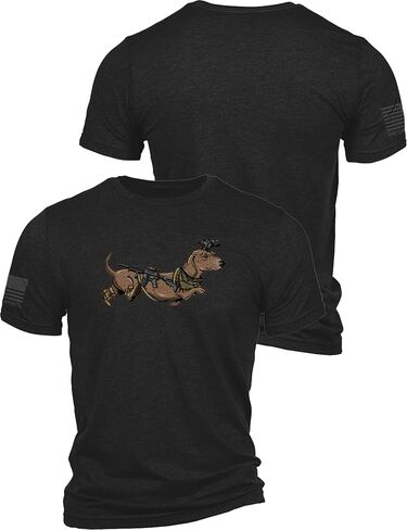 Nine Line Tactical Wiener Dog T-Shirt for Men, Funny Dachshund Military Graphic, Patriotic Veteran-Owned Military Apparel USA in Saudi Arabia